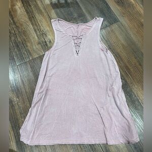 American Eagle Outfitters Light Pink Lace-Up Tank Top